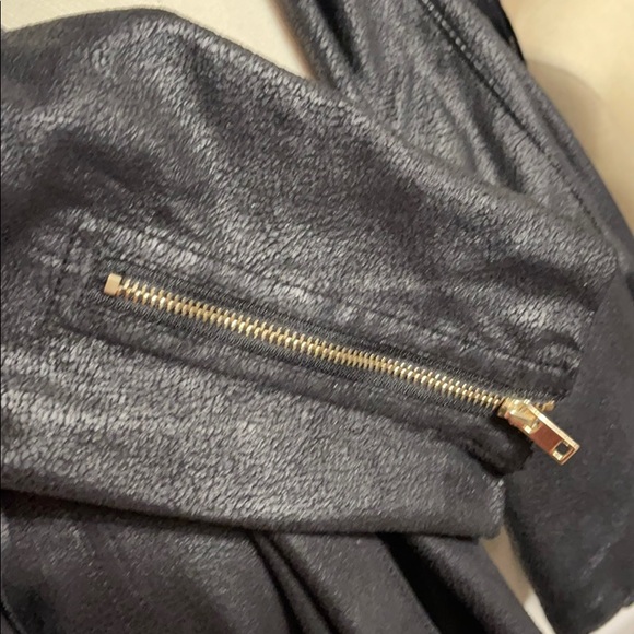 XOXO Jacket Fringe Faux Leather Black Medium - Picture 3 of 6